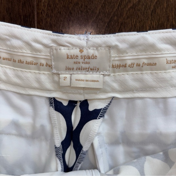 Printed Navy & White Slim Crop Pants - Picture 6 of 12